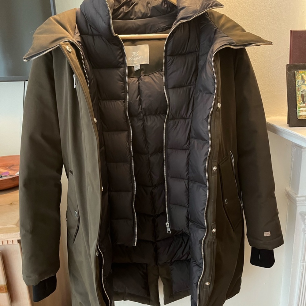 Size XXS Belina Mid-Length Hi-Low Down Parka Coat (Excellent Condition)